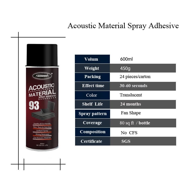 Permanent Bonding Acoustic Panel to Wall Celling Stick Spray Adhesive